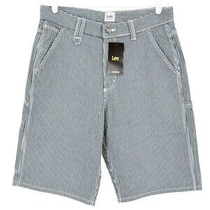 Lee Workwear Men's‎ Striped Blue White Carpenter Shorts Size 30 Heavy Duty NWT